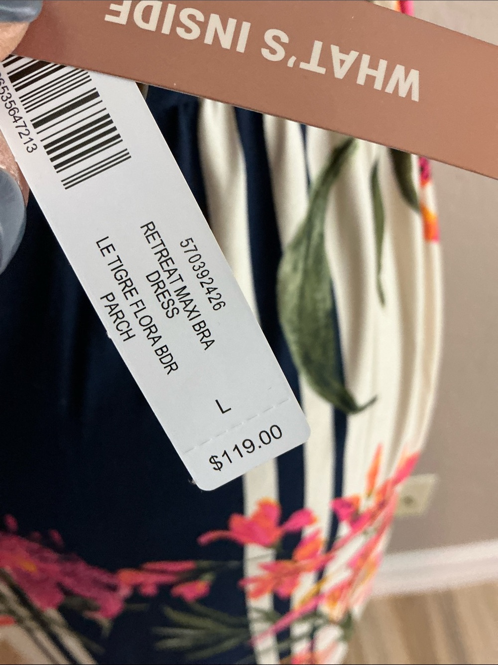 Soma Strapless Floral Maxi Dress with Navy Accents - Picture 3 of 4